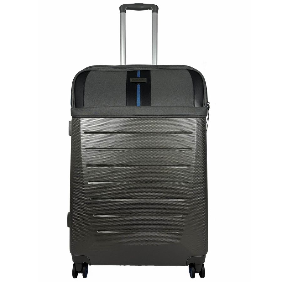 Чемодан большой Semi Line T5736-3 28 дюймов ABS/текстиль 70×48×29,5 см Тёмно-коричневый/Синие линии