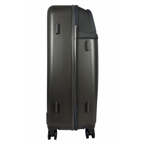 Чемодан большой Semi Line T5736-3 28 дюймов ABS/текстиль 70×48×29,5 см Тёмно-коричневый/Синие линии