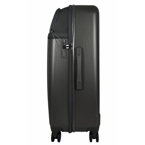 Чемодан большой Semi Line T5736-3 28 дюймов ABS/текстиль 70×48×29,5 см Тёмно-коричневый/Синие линии