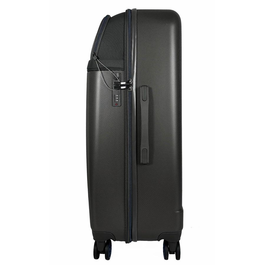 Чемодан большой Semi Line T5736-3 28 дюймов ABS/текстиль 70×48×29,5 см Тёмно-коричневый/Синие линии