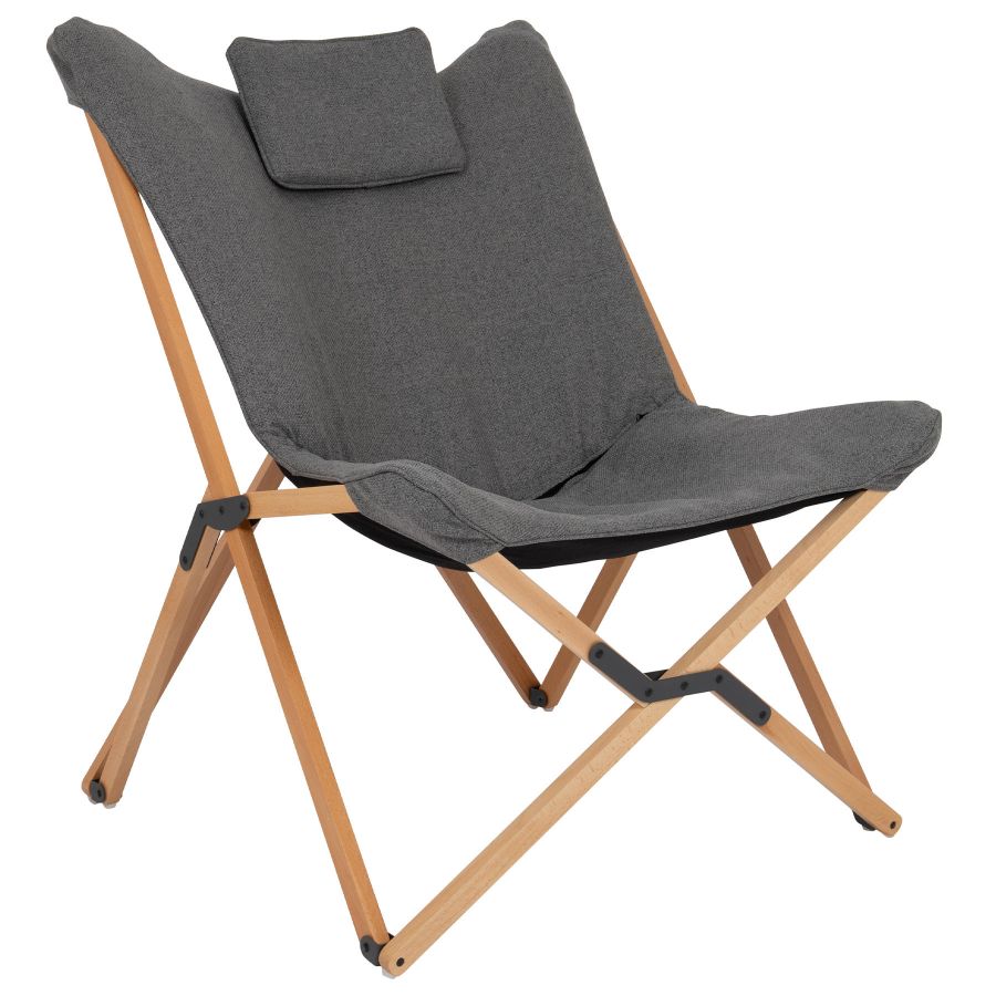 Кресло раскладное Bo-Camp Wembley L Grey 1200380 деревянное с высокой спинкой Серый