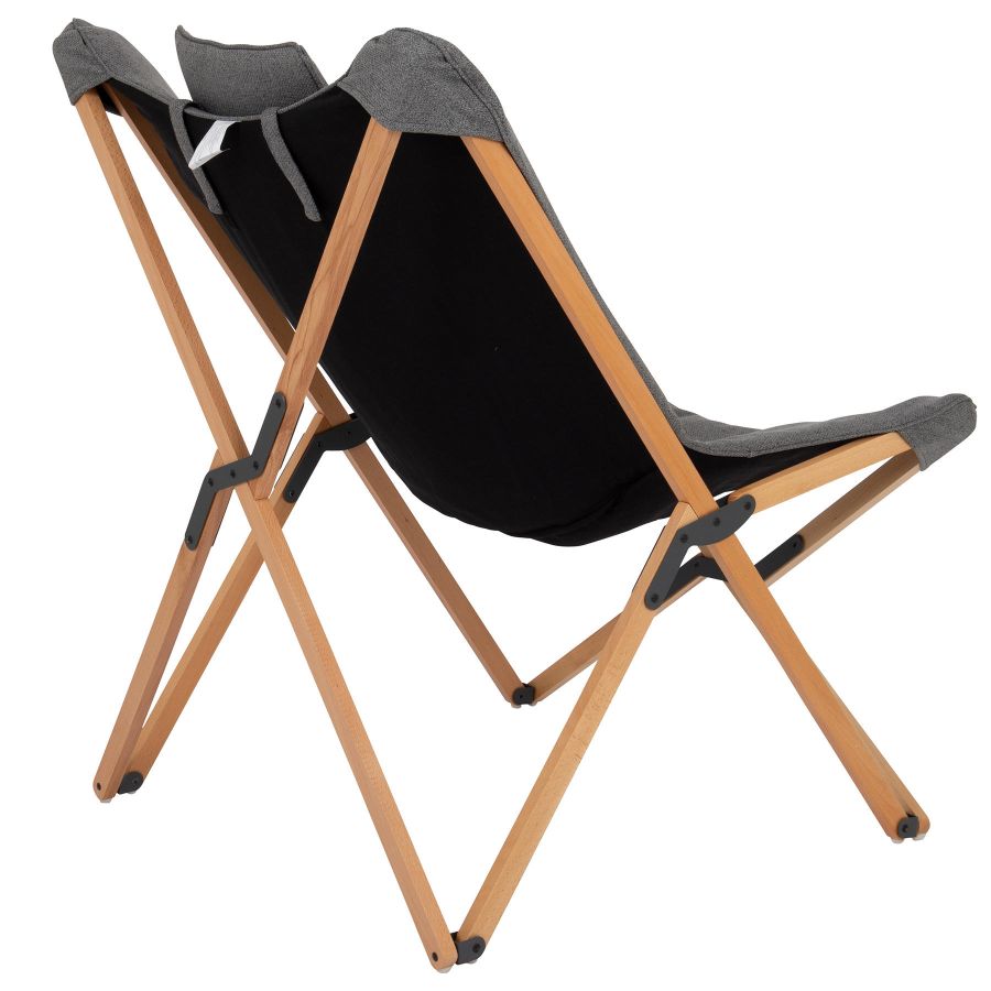 Кресло раскладное Bo-Camp Wembley L Grey 1200380 деревянное с высокой спинкой Серый