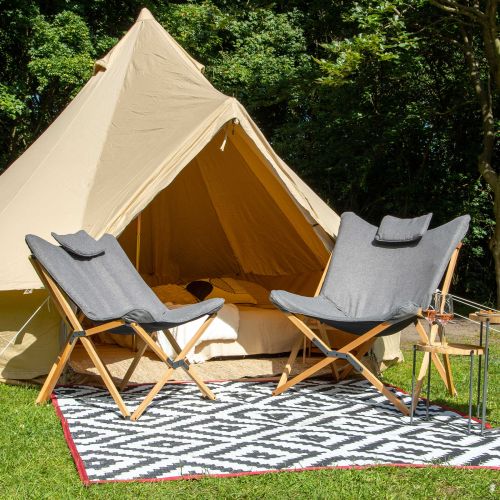 Кресло раскладное Bo-Camp Wembley L Grey 1200380 деревянное с высокой спинкой Серый