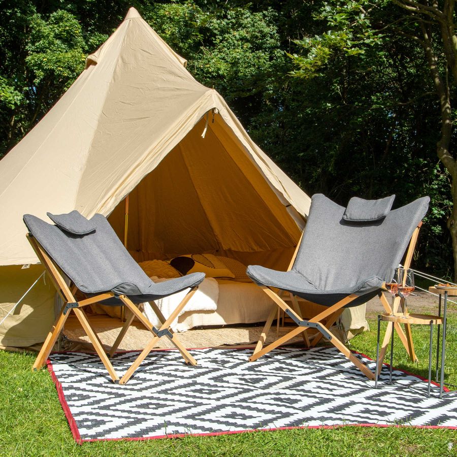 Кресло раскладное Bo-Camp Wembley L Grey 1200380 деревянное с высокой спинкой Серый