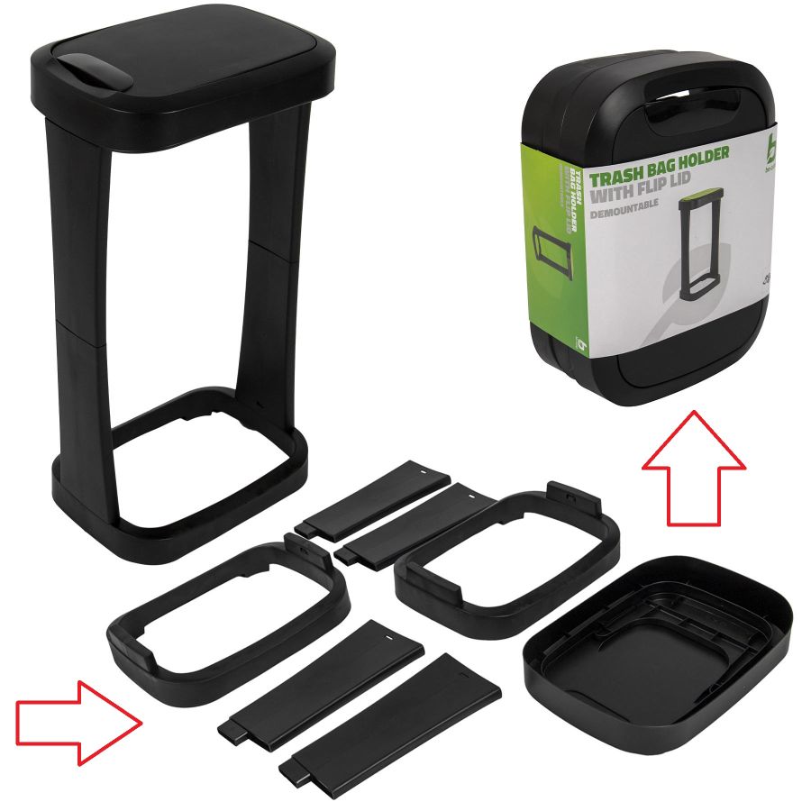 Корзина для мусора Bo-Camp Flip Lid 120L складная разборная Черный