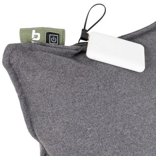 Подушка Bo-Camp Skudde USB Powerbank Grey 1849355 с подогревом и павербанком Серый