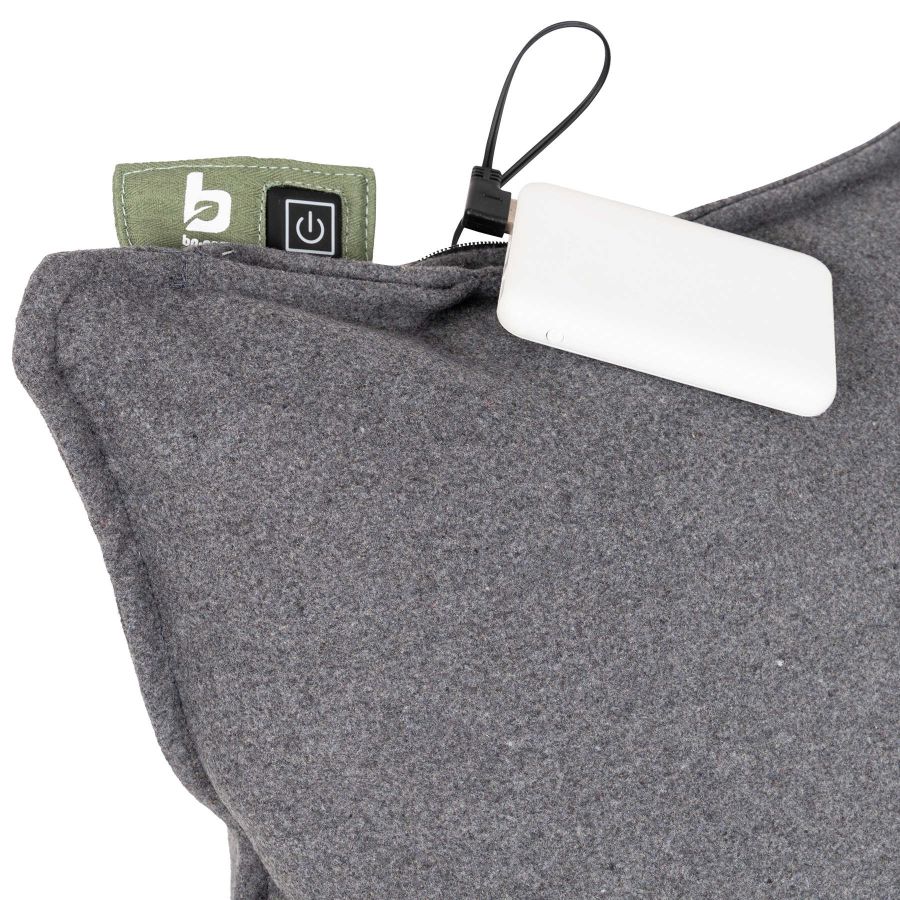 Подушка Bo-Camp Skudde USB Powerbank Grey 1849355 с подогревом и павербанком Серый