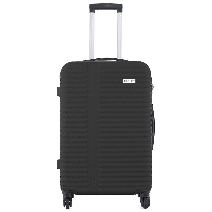 Чемодан средний Semi Line T5647-3 24 дюйма ABS 4 колеса Черный