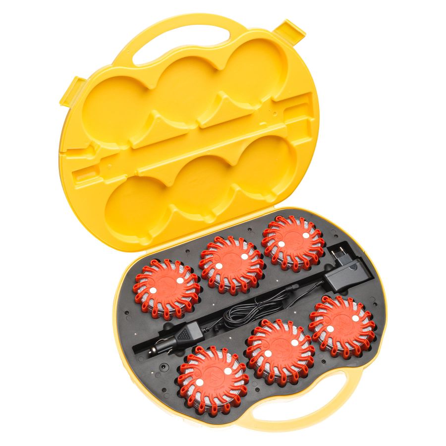 Комплект фонарей сигнальных Mactronic M-Flare 65 Lm Amber Magnet Synch 12/220V IPX7 6 шт Оранжевый