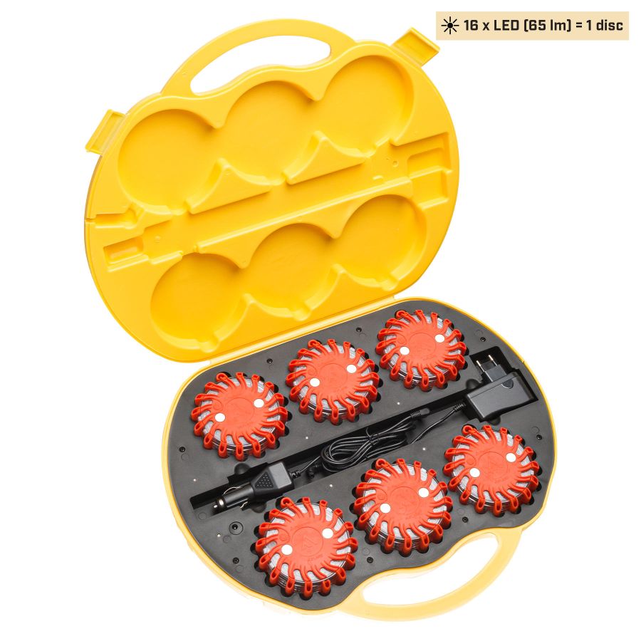 Комплект фонарей сигнальных Mactronic M-Flare 65 Lm Amber Magnet Synch 12/220V IPX7 6 шт Оранжевый