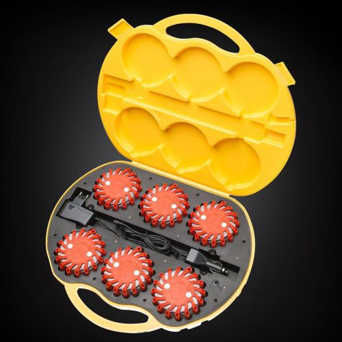 Комплект фонарей сигнальных Mactronic M-Flare 65 Lm Amber Magnet Synch 12/220V IPX7 6 шт Оранжевый