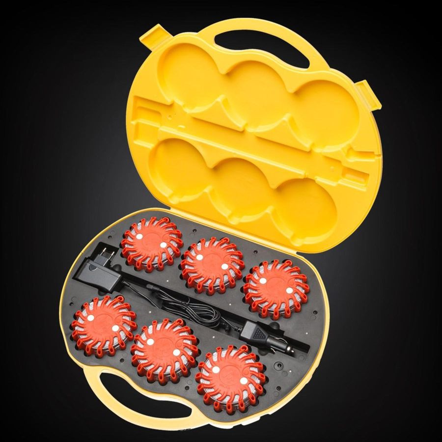 Комплект фонарей сигнальных Mactronic M-Flare 65 Lm Amber Magnet Synch 12/220V IPX7 6 шт Оранжевый