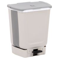 Корзина для мусора складная Bo-Camp Waste Bin Foldable с педалью 15 л Бело-серый