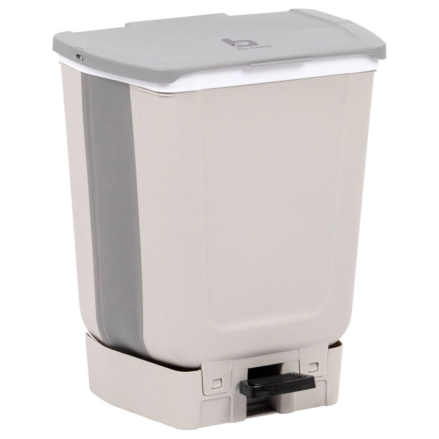 Корзина для мусора складная Bo-Camp Waste Bin Foldable с педалью 15 л Бело-серый