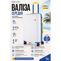 Чемодан средний Semi Line T5842-2 ABS-пластик 24 дюйма 63 л Белый