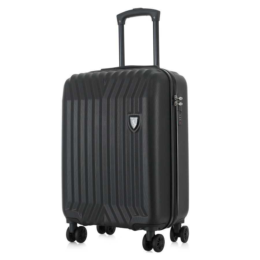 Чемодан маленький Semi Line T5984-3 ABS-пластик 20 дюймов 42 л для ручной клади Чёрный