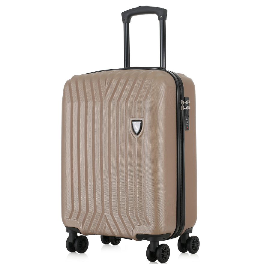 Чемодан маленький Semi Line T5985-3 ABS-пластик 20 дюймов 42 л для ручной клади Шампань