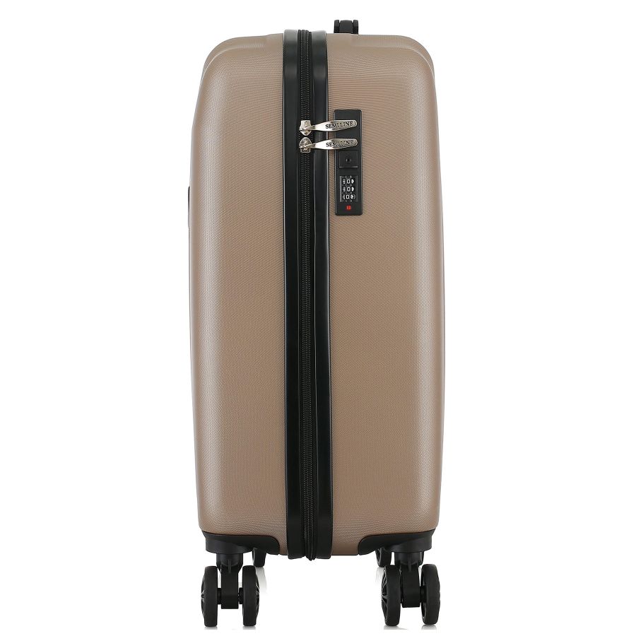Чемодан маленький Semi Line T5985-3 ABS-пластик 20 дюймов 42 л для ручной клади Шампань