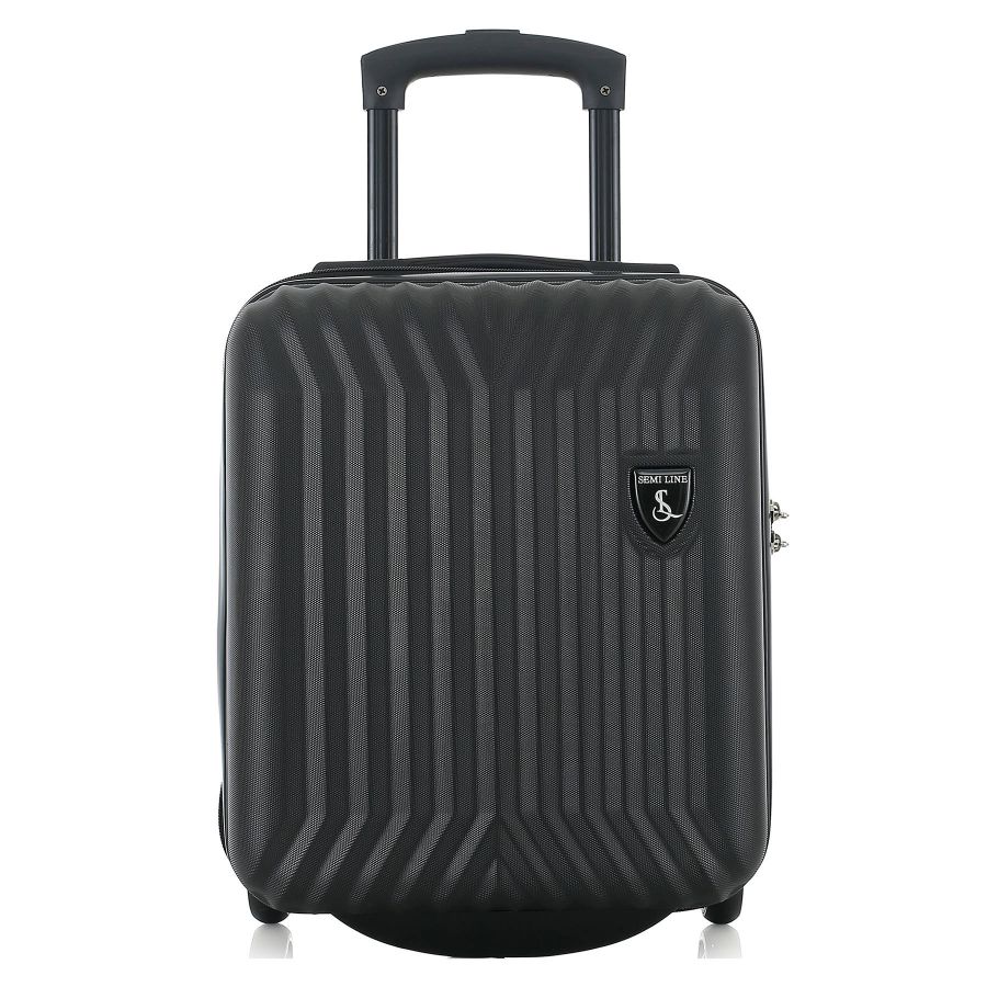 Чемодан миниатюрный Semi Line T5984-2 ABS-пластик 16 дюймов 21 л для ручной клади Чёрный