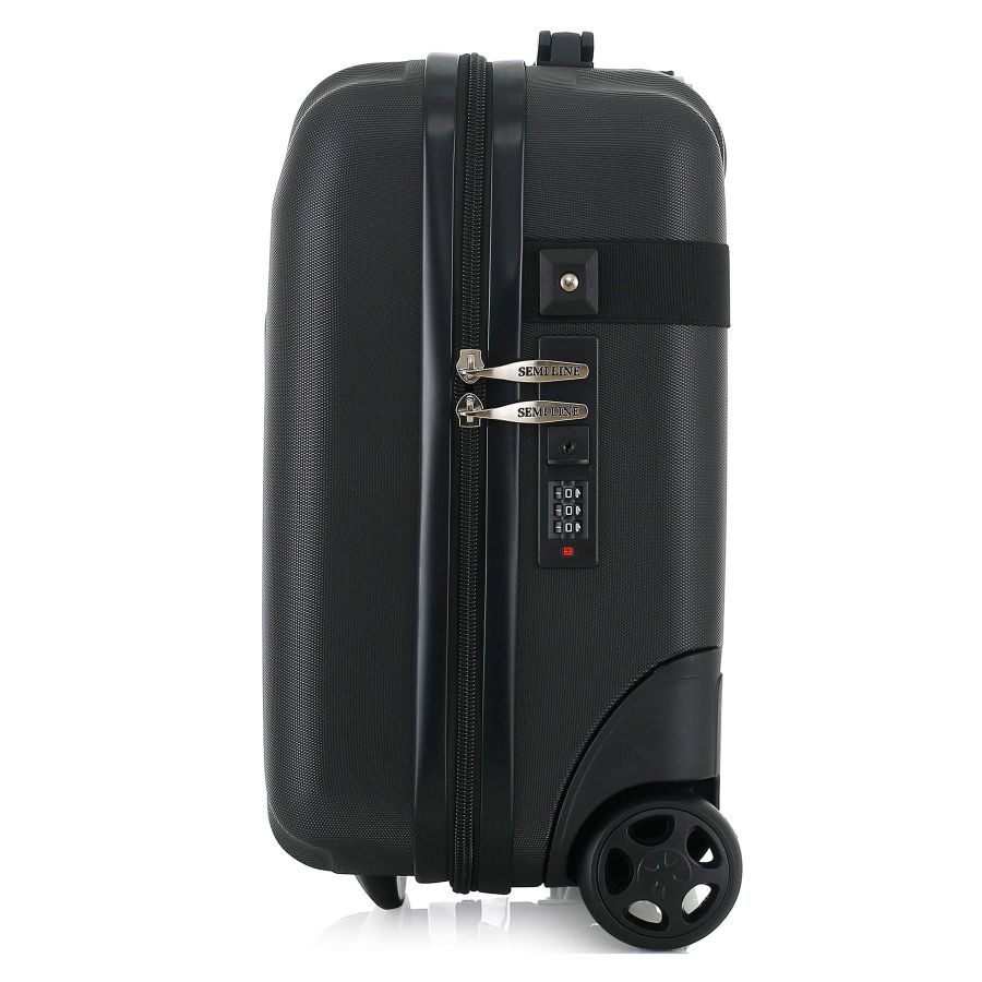 Чемодан миниатюрный Semi Line T5984-2 ABS-пластик 16 дюймов 21 л для ручной клади Чёрный