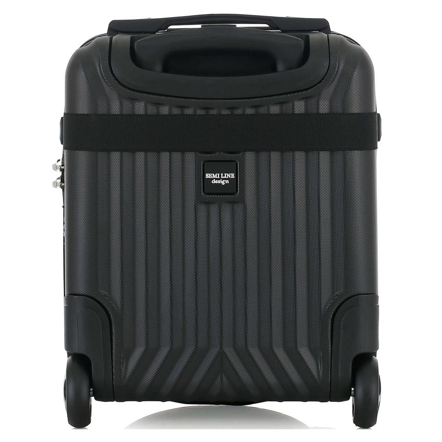 Чемодан миниатюрный Semi Line T5984-2 ABS-пластик 16 дюймов 21 л для ручной клади Чёрный