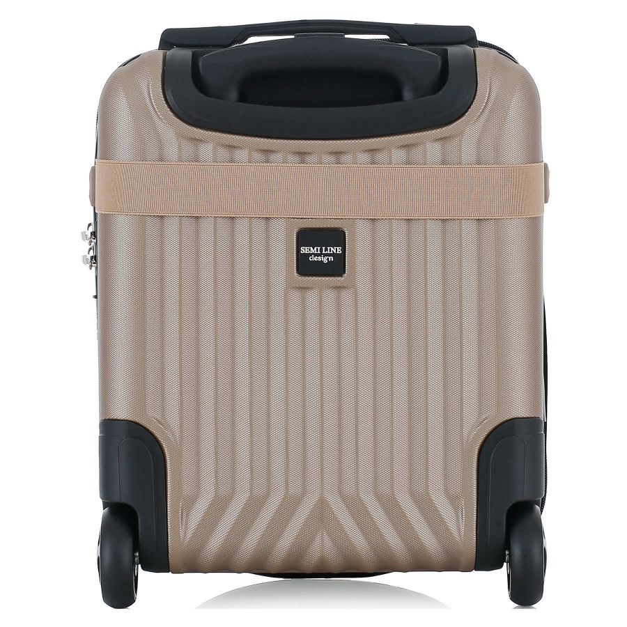 Чемодан миниатюрный Semi Line T5985-2 ABS-пластик 16 дюймов 21 л для ручной клади Шампань