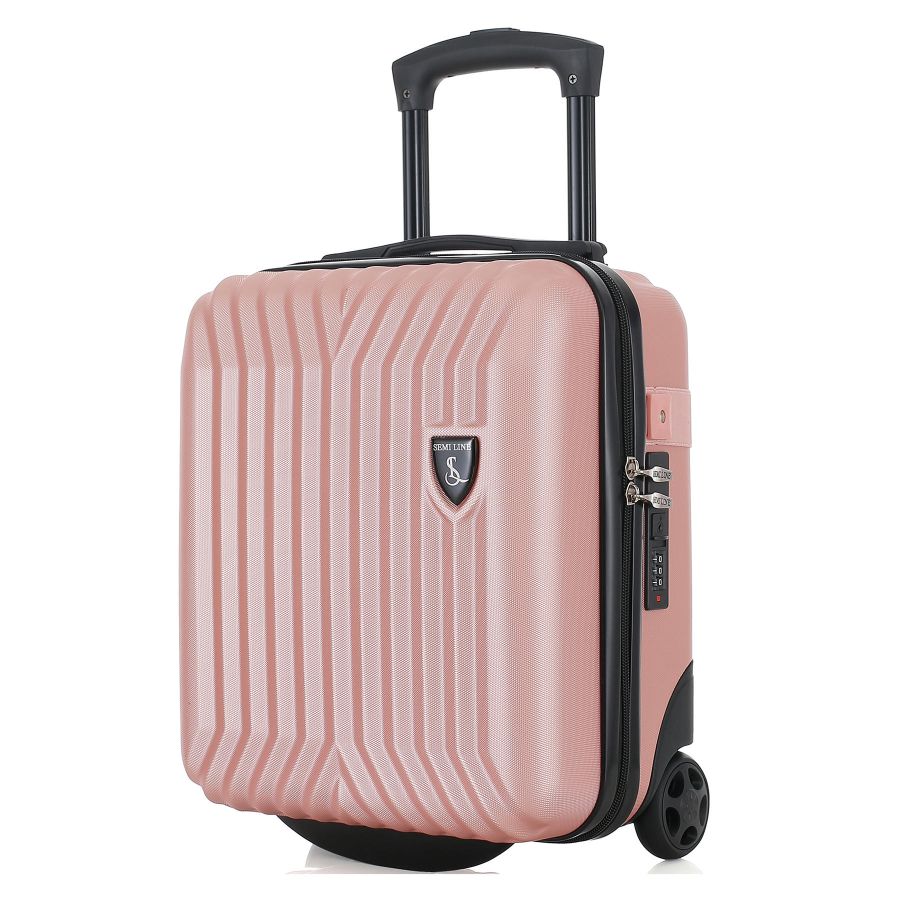 Чемодан миниатюрный Semi Line T5987-2 ABS-пластик 16 дюймов 21 л для ручной клади Розовое золото