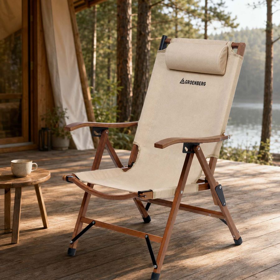 Кресло раскладное Groenberg Skogen Bamboo 264003 бамбук Canvas Bamboo/Beige
