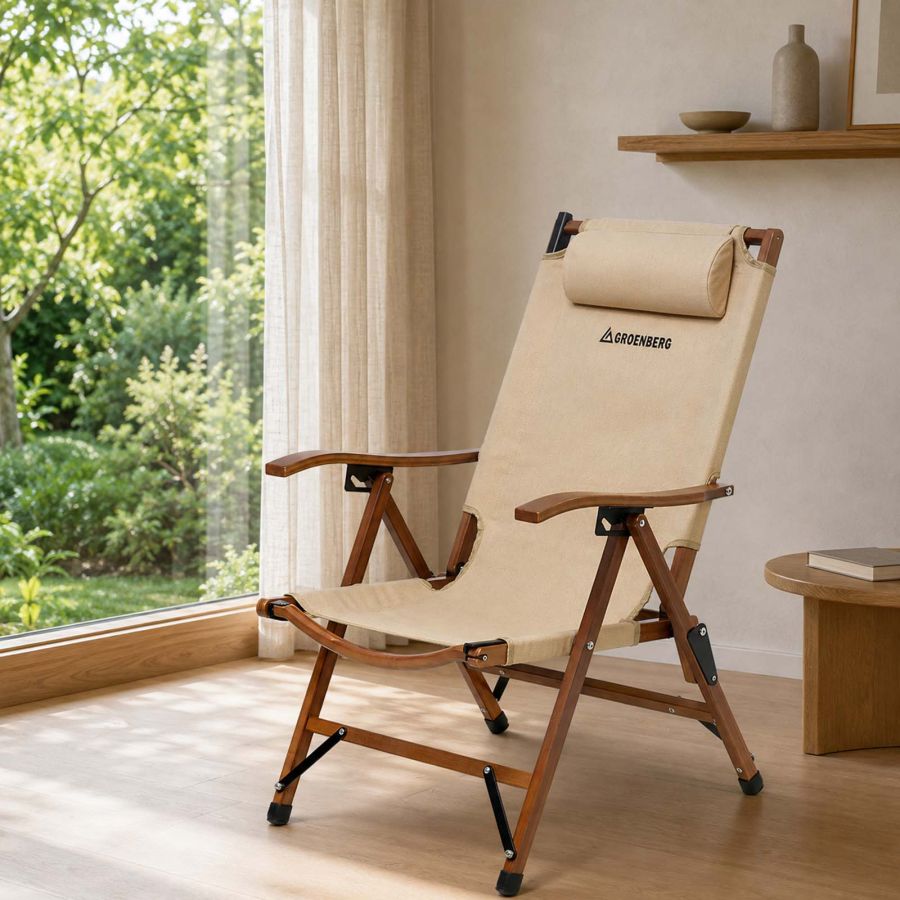 Кресло раскладное Groenberg Skogen Bamboo 264003 бамбук Canvas Bamboo/Beige