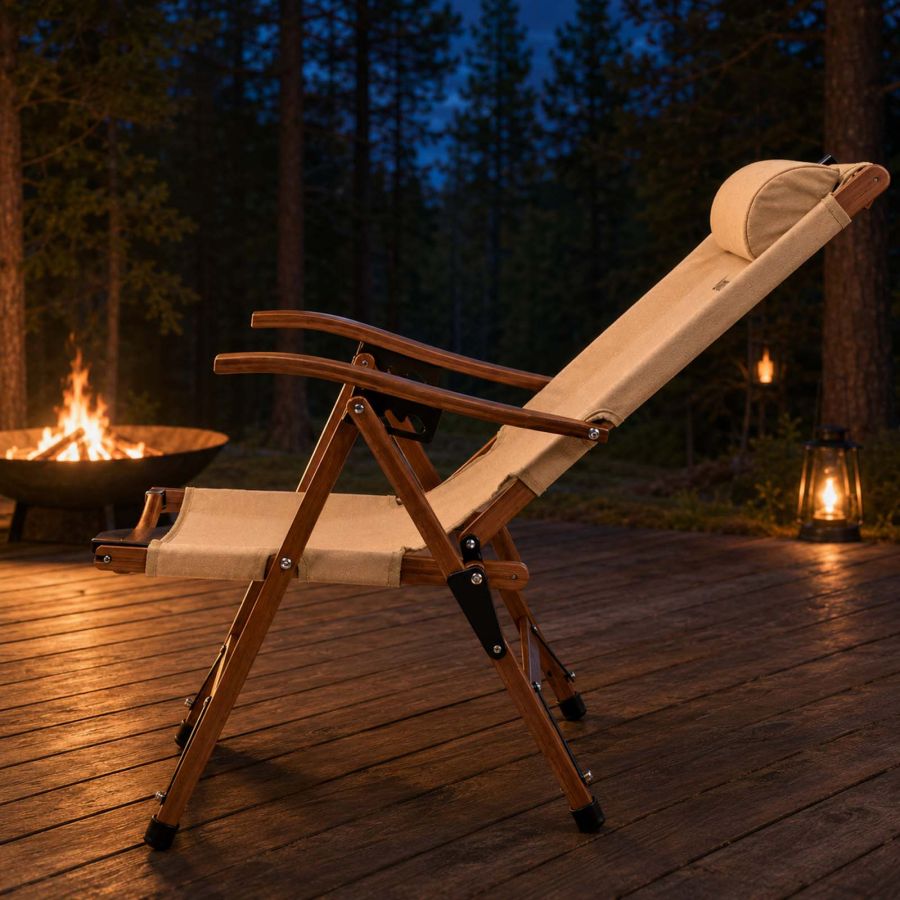 Кресло раскладное Groenberg Skogen Bamboo 264003 бамбук Canvas Bamboo/Beige