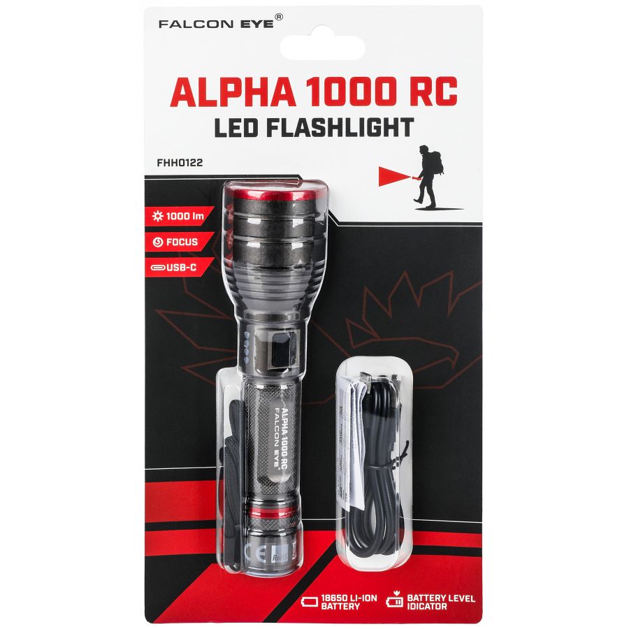 Фонарь тактический Falcon Eye Alpha 1000 RC FHH0122 1000 Lm Focus USB-C Черный
