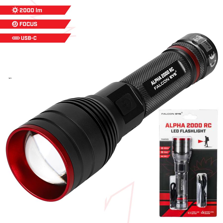 Фонарь тактический Falcon Eye Alpha 2000 RC FHH0123 2000 Lm Focus USB-C Черный