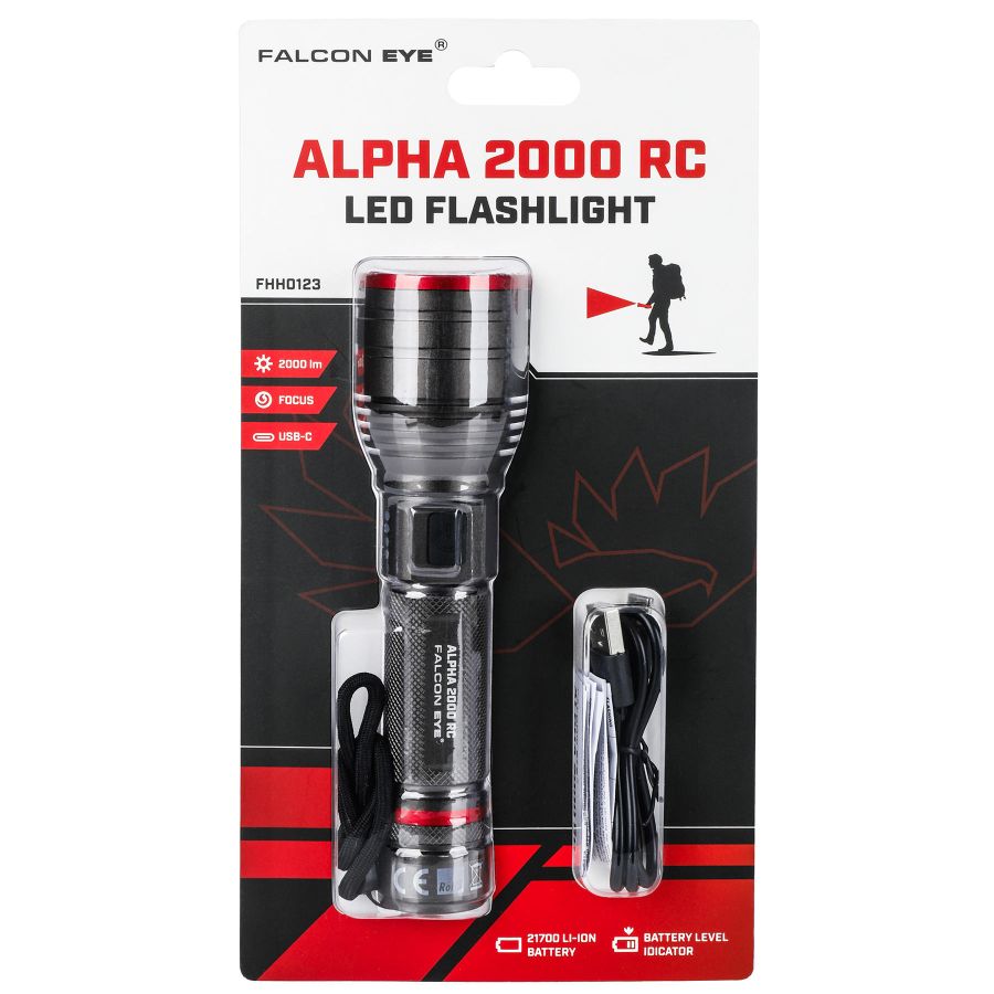 Фонарь тактический Falcon Eye Alpha 2000 RC FHH0123 2000 Lm Focus USB-C Черный