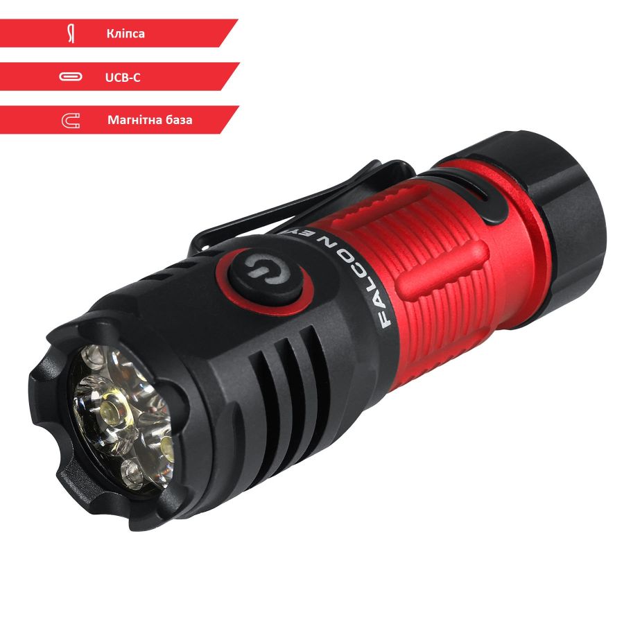 Фонарь тактический Falcon Eye Omega 1K FHH0141 1000 Lm USB-C Магнитный Черный