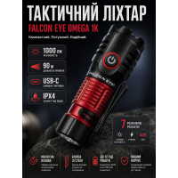 Фонарь тактический Falcon Eye Omega 1K FHH0141 1000 Lm USB-C Магнитный Черный