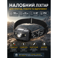 Фонарь налобный Falcon Eye Orion 160 Lm CREE XP-E пластик Grey