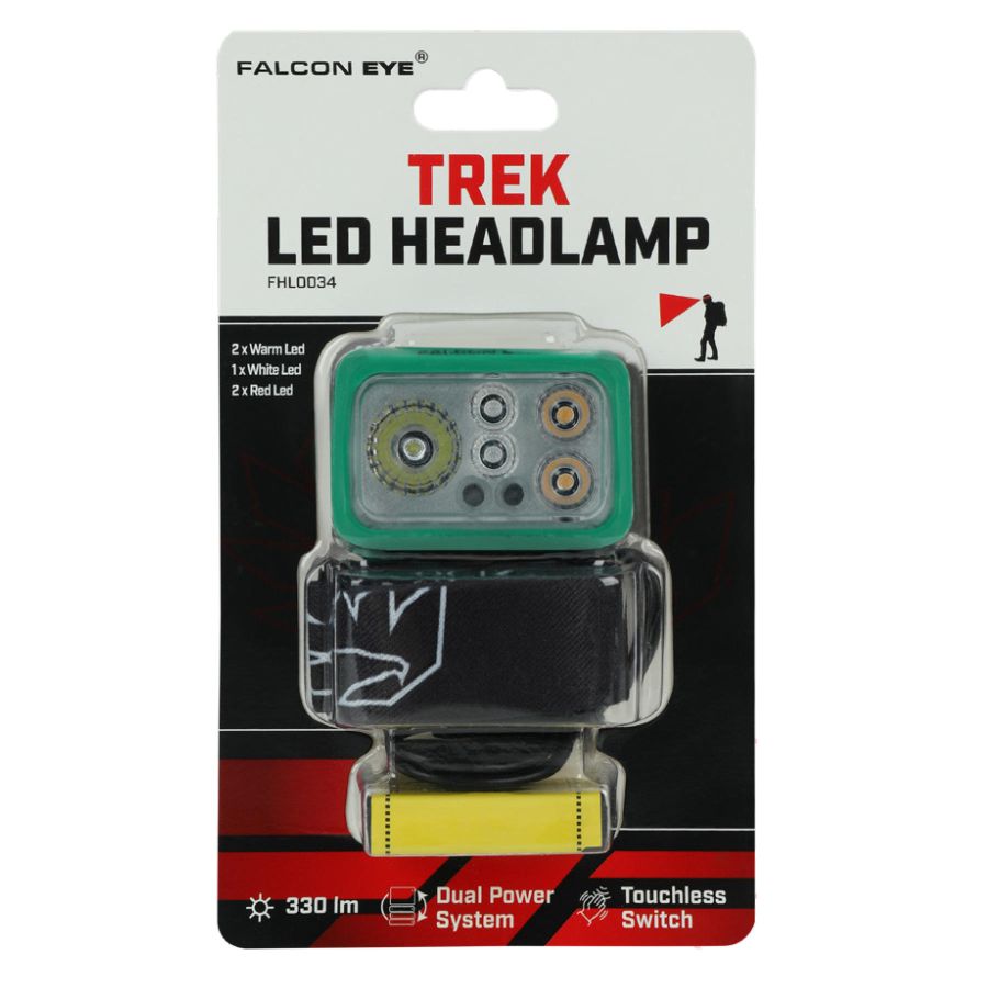 Фонарь налобный Falcon Eye Trek 330 Lm Dual Power USB-C пластик Green
