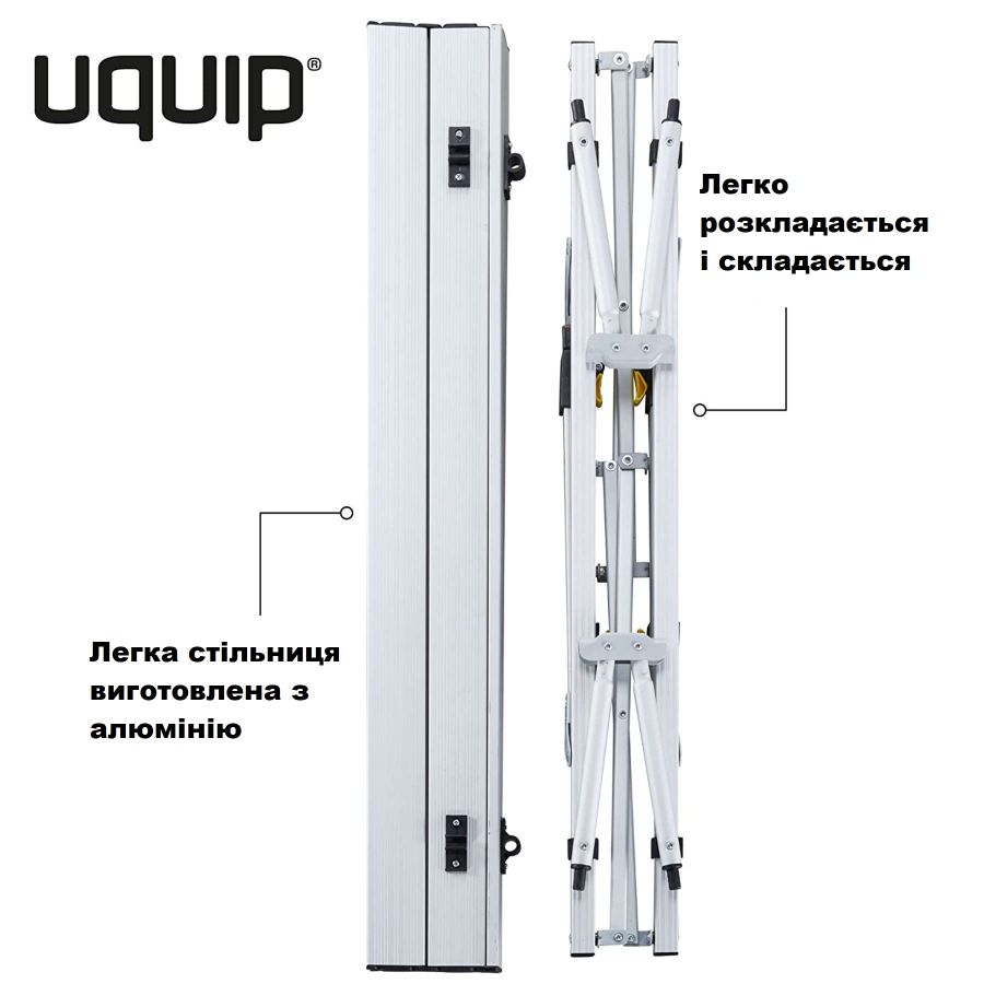 Стол туристический Uquip Variety M 90x53x45-69 см алюминий Grey