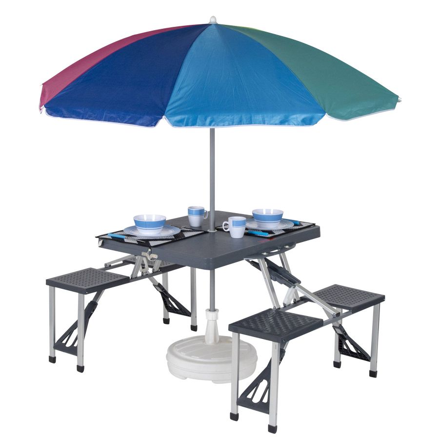 Набор мебельный Bo-Camp Basic стол+4 стула 85x65x67 см пластик Grey