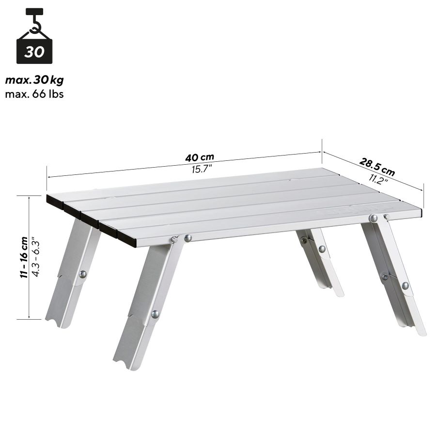 Стол туристический Uquip Handy 40x29x11/16 см алюминий Silver