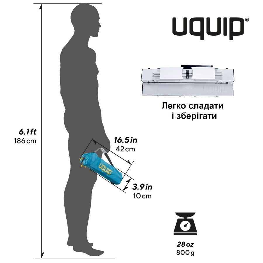 Стол туристический Uquip Handy 40x29x11/16 см алюминий Silver