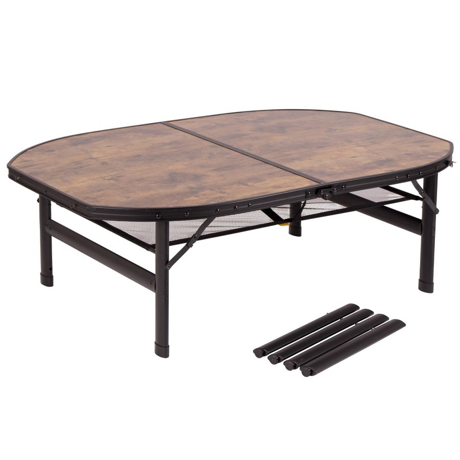 Стол туристический Bo-Camp Melrose Oval 120x80x36/70 см МДФ Black/Wood