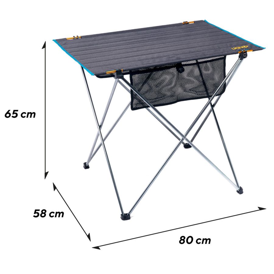 Стол туристический Uquip Liberty L 80x58x65 см алюминий Grey