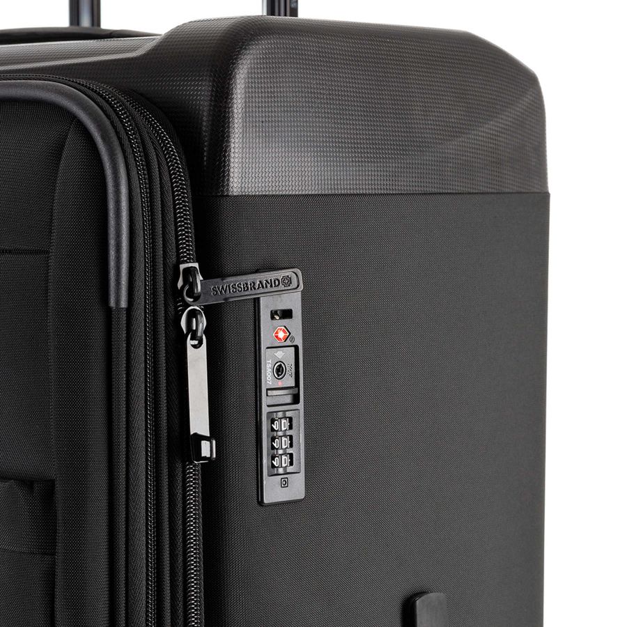 Чемодан Swissbrand Perth (M) Black (SWB_LYPER001M)