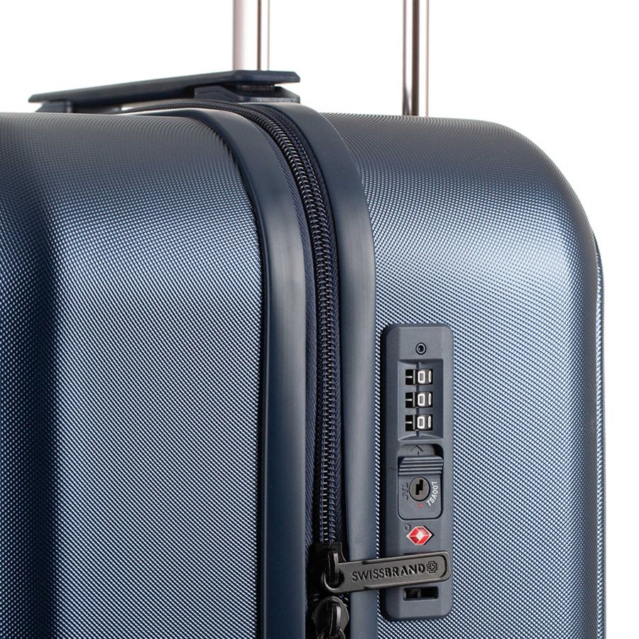 Чемодан средний Swissbrand London (M) Polycarbonate/ABS-Plastic Navy (SWB_LHLON603M)