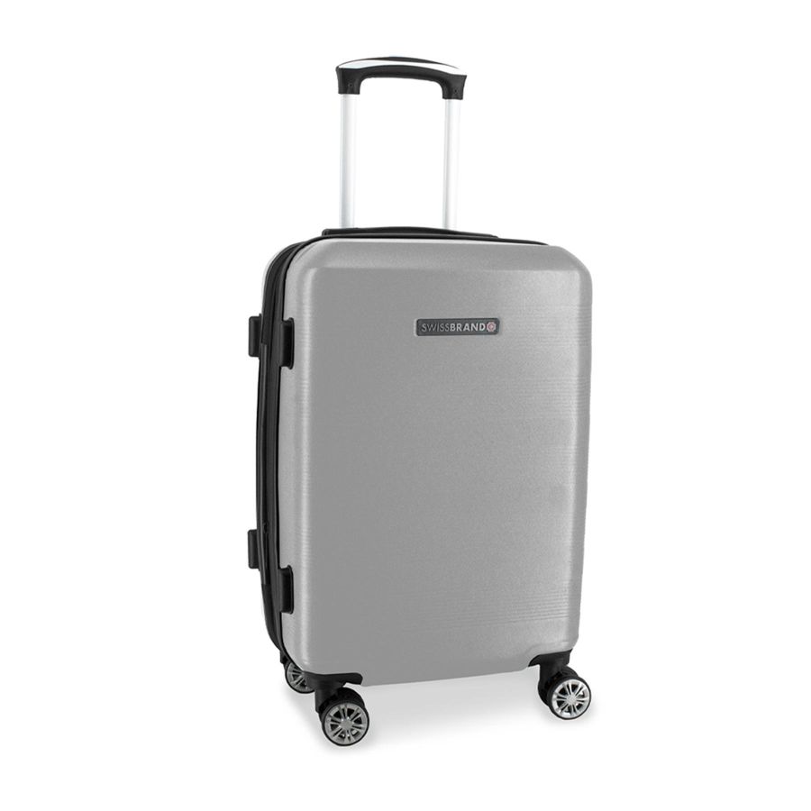 Чемодан маленький под ручную кладь Swissbrand Cardiff (S) ABS-Plastic Silver (SWB_LHCAR802S)