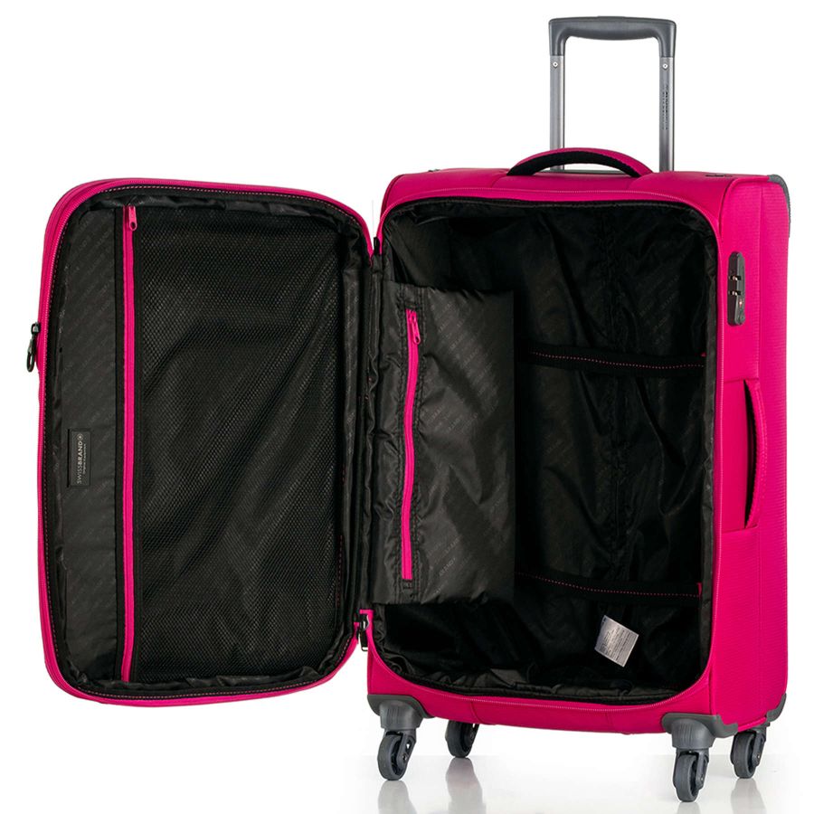 Чемодан большой Swissbrand Silkeborg (L) Polyester 500D Fuchsia/Light Grey (SWB_LLSIL941L)