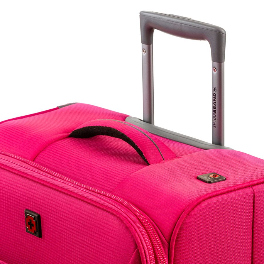 Чемодан большой Swissbrand Silkeborg (L) Polyester 500D Fuchsia/Light Grey (SWB_LLSIL941L)
