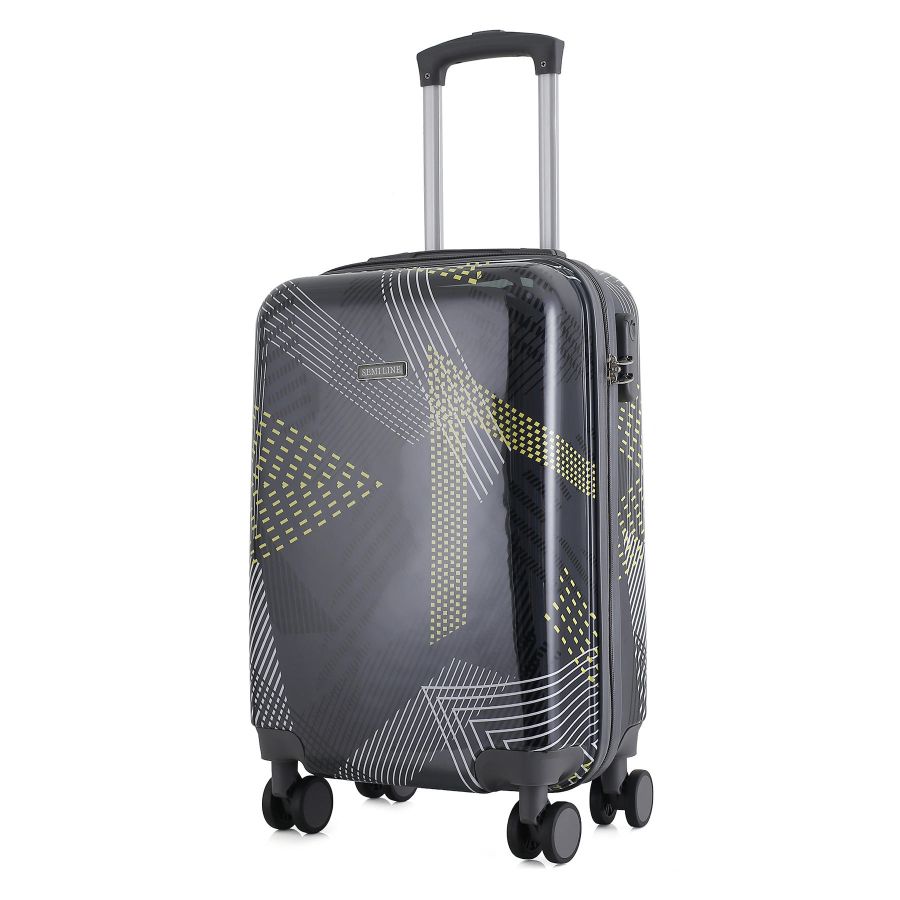 Чемодан малый для ручной клади Semi Line 20 (S) Polycarbonate/ABS-Plastic Black Pattern (T5651-1)