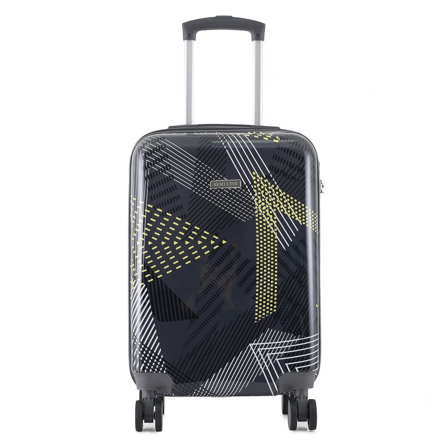 Чемодан малый для ручной клади Semi Line 20 (S) Polycarbonate/ABS-Plastic Black Pattern (T5651-1)
